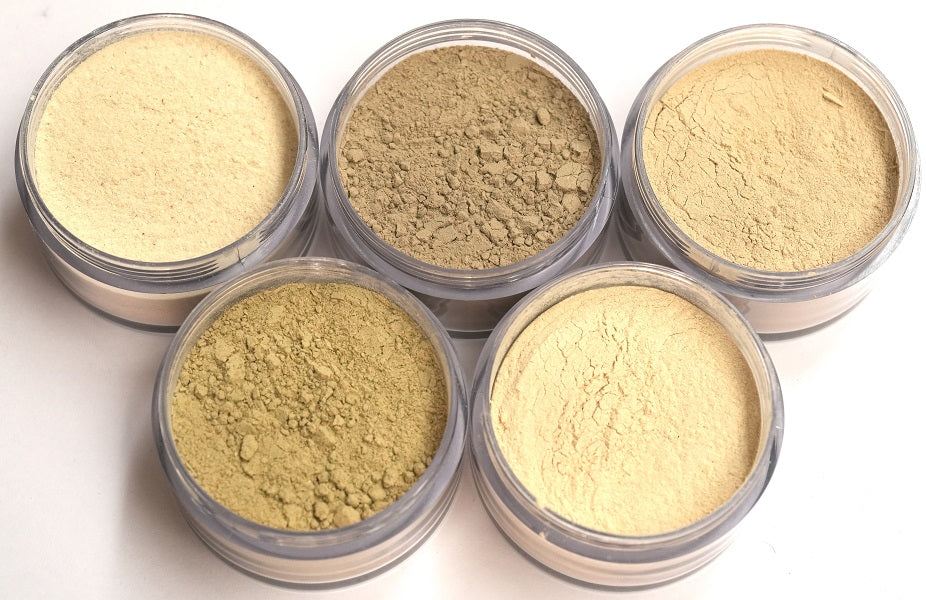 Pure by Jajee Men's Wellness Kit featuring 5 jars of raw Ayurvedic powders: Ashwagandha, Gokshura, Safed Musli, Kaunch Beej, and Bhui Kohla for natural vitality and strength.